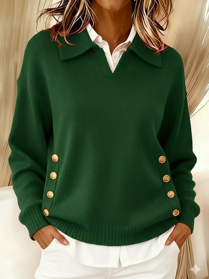 Eibhlin | V-Neck Sweater with Collar