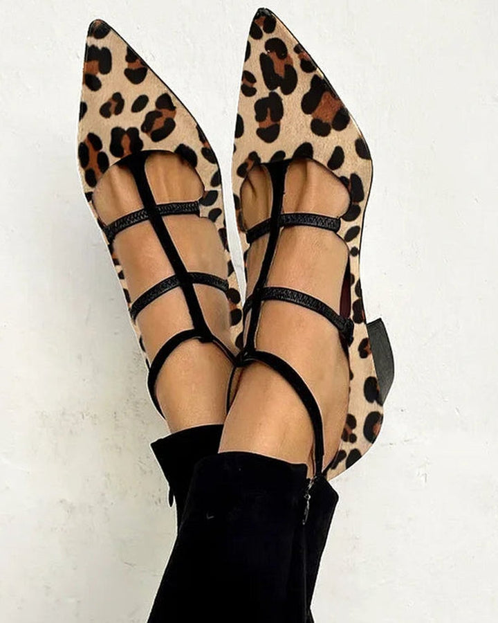 Kinsley | Heeled Shoes with Leopard Strap