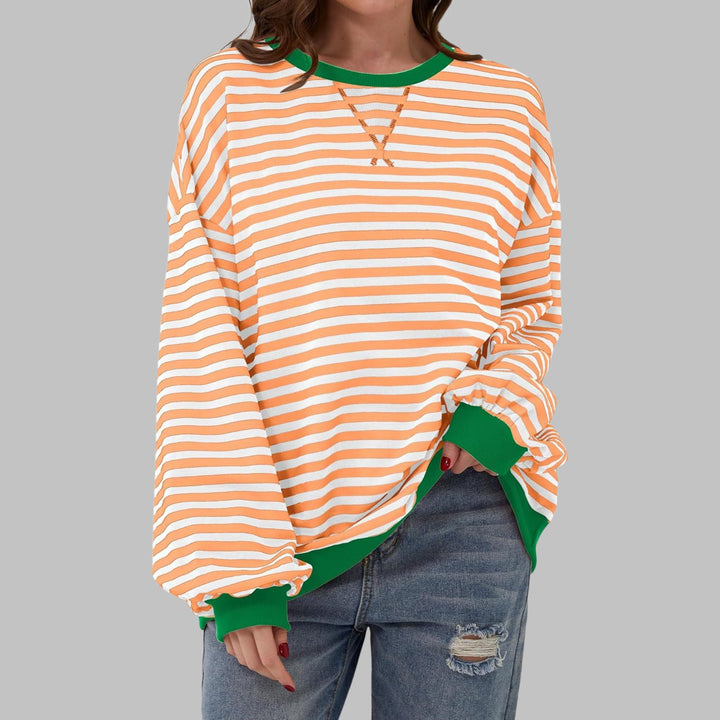 Lynne | Casual Long Sleeve Round Neck Striped Shirt