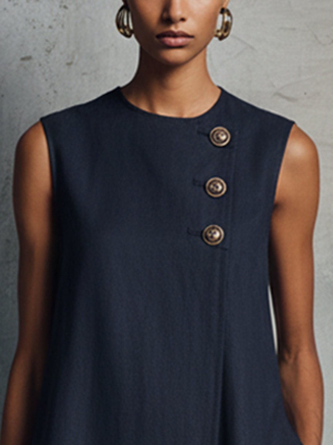 Oliva | Asymmetric Button Mini Dress
