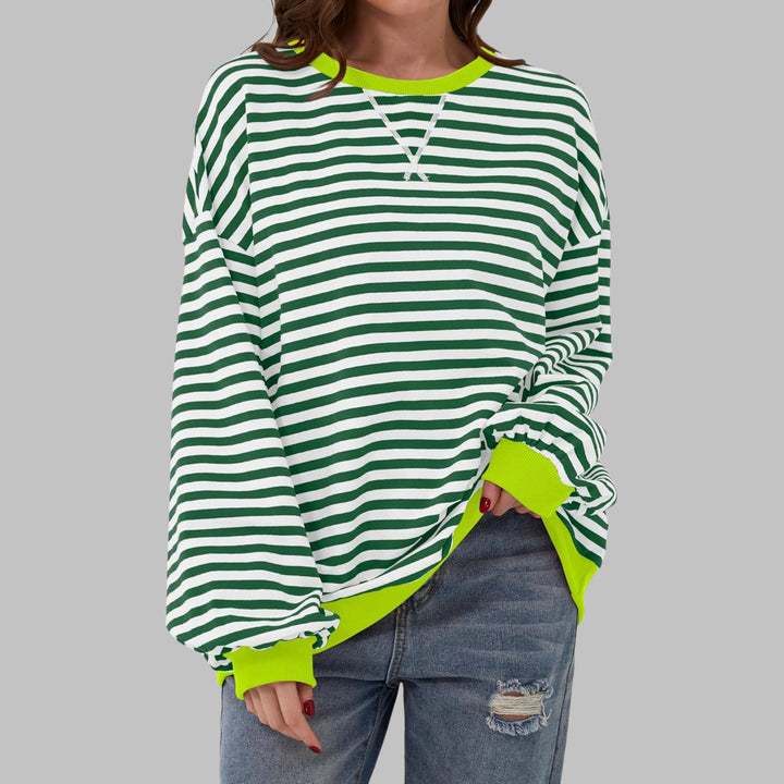Lynne | Casual Long Sleeve Round Neck Striped Shirt