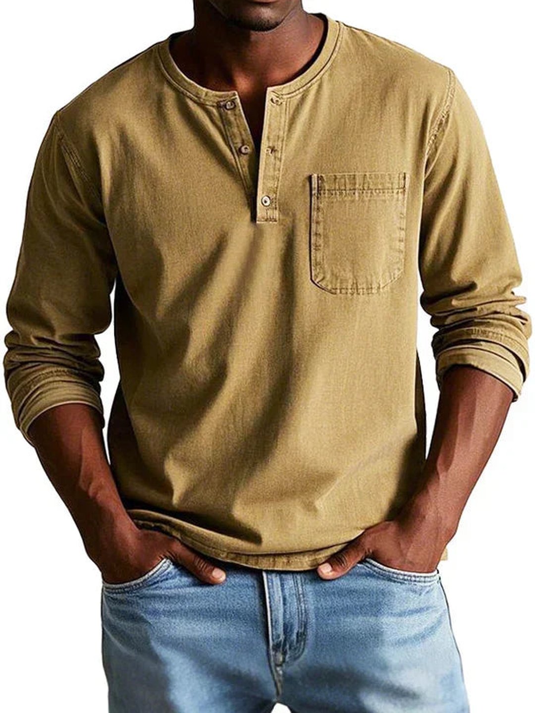 Orville | Casual Long Sleeve Henley Shirt