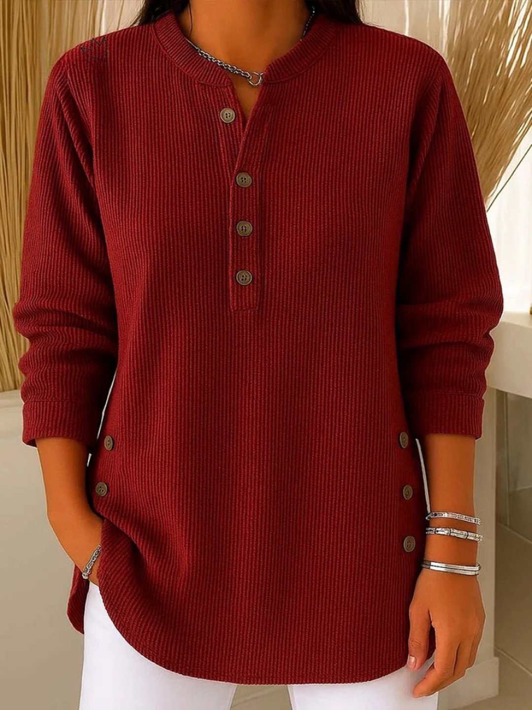Laurentia | Button Henley Tunic