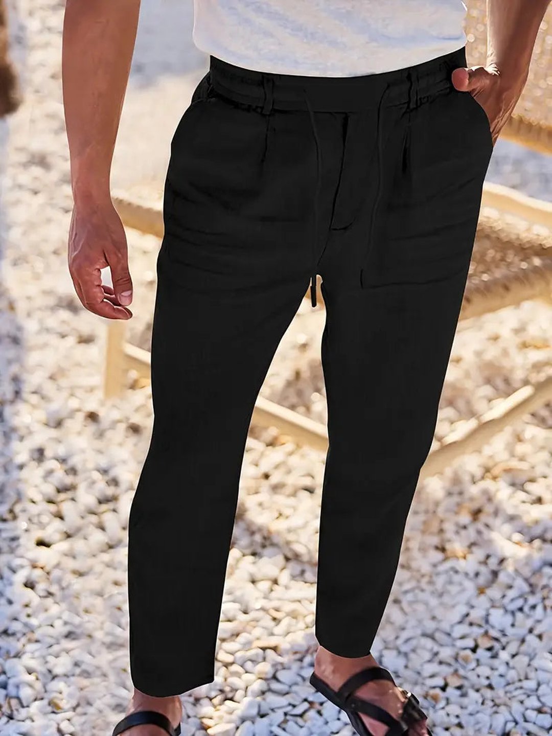 Otis | Wide Linen Drawstring Pants