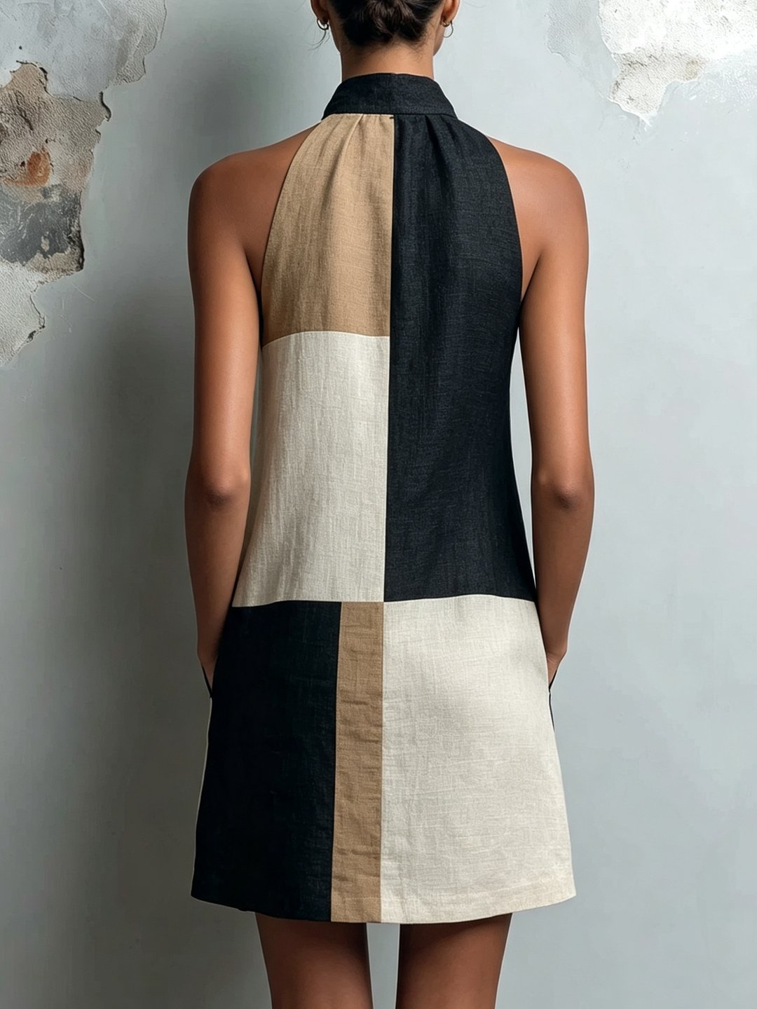 Dagmar | Colorblock Halter Mini Dress