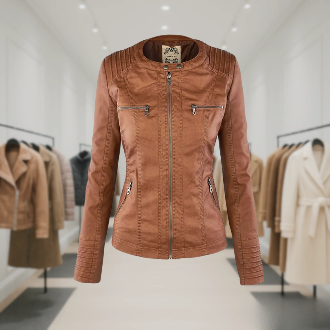 Odessa | Waterproof Leather Jacket with Hood