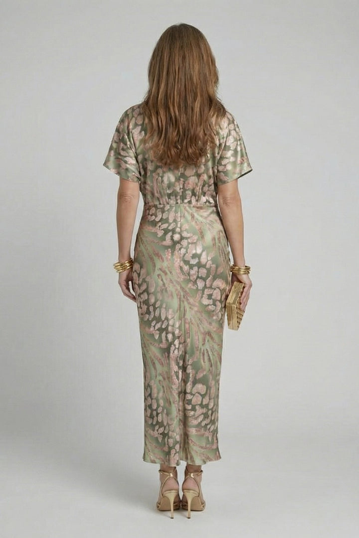 Taryn | Abstract Print Twist Waist Midi Dress