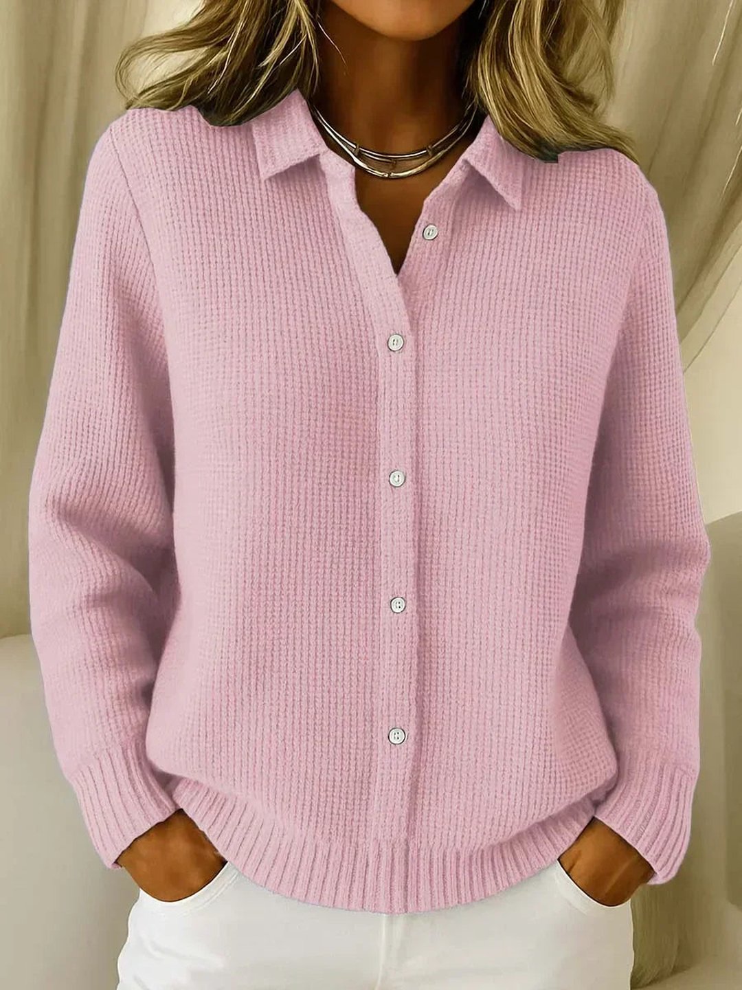 Alana | Textured Knit Button Cardigan