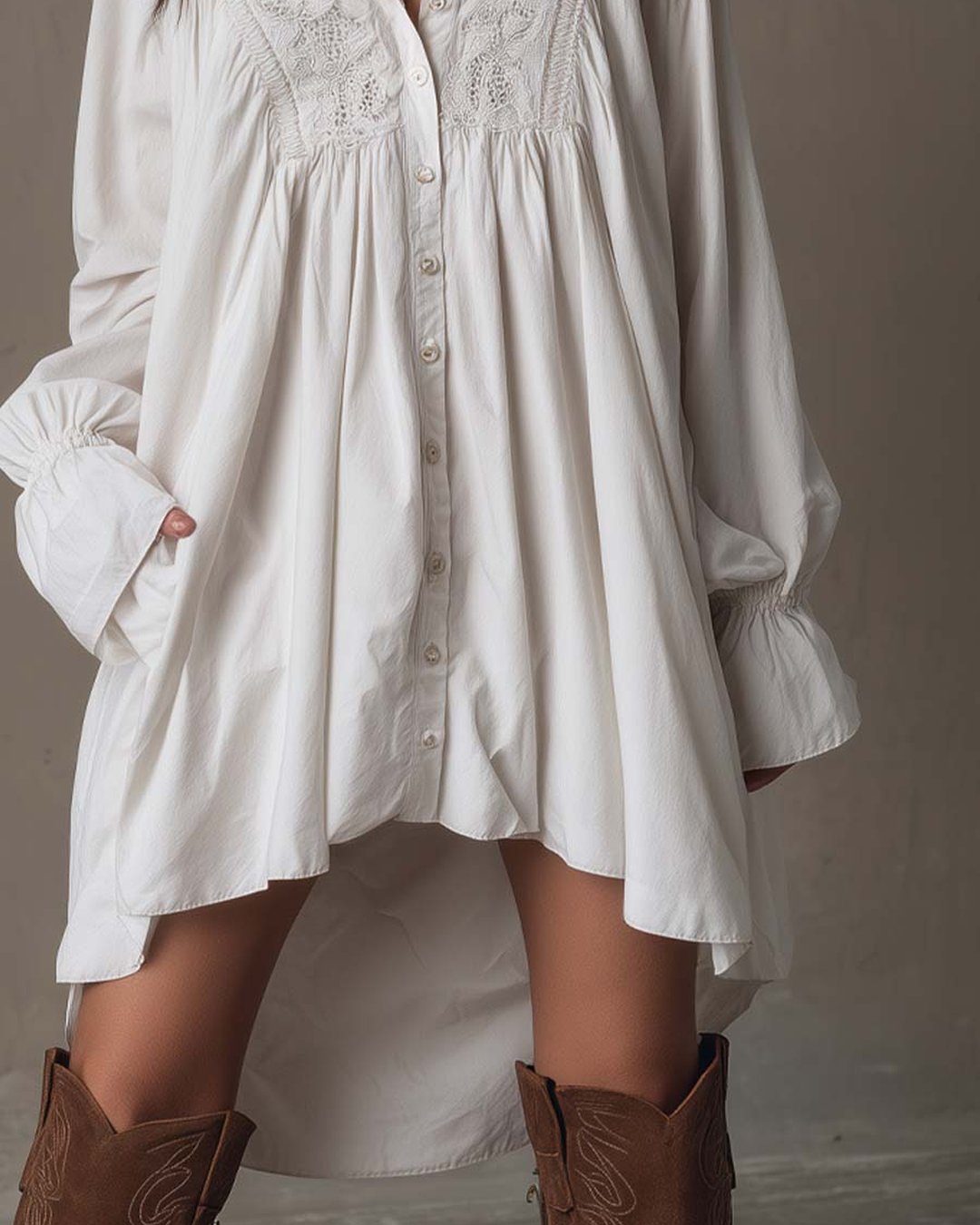 Torri | Lace Shirt Mini Dress