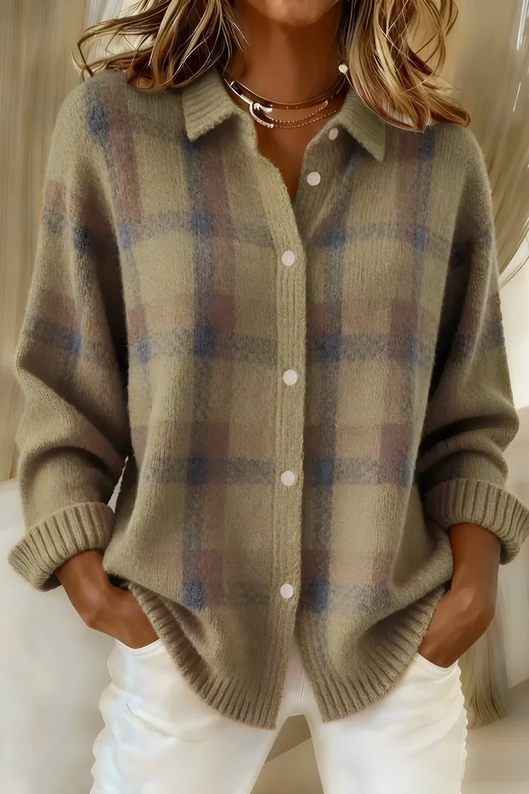 Rondelle | Plaid Knit Cardigan