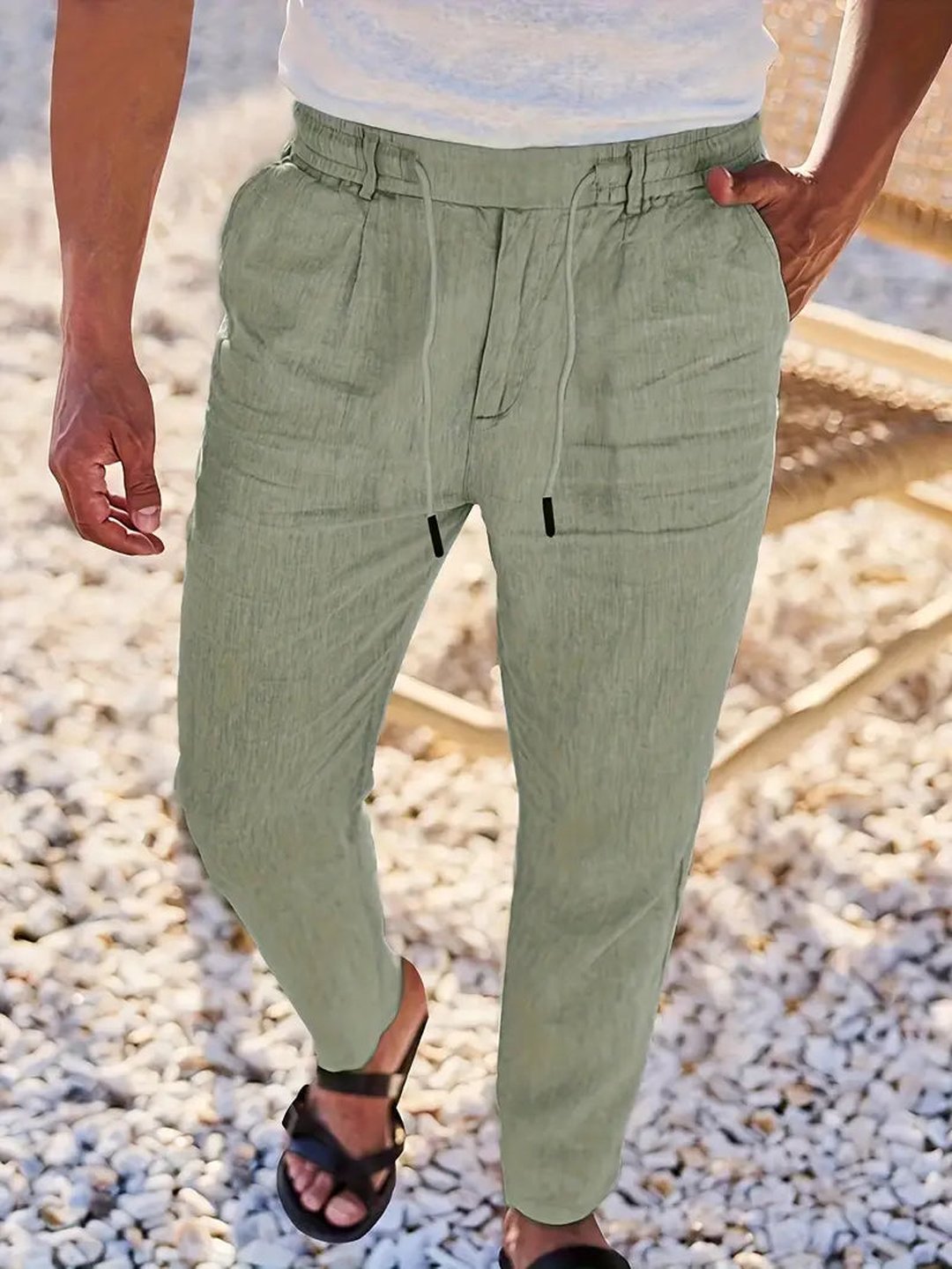 Otis | Wide Linen Drawstring Pants