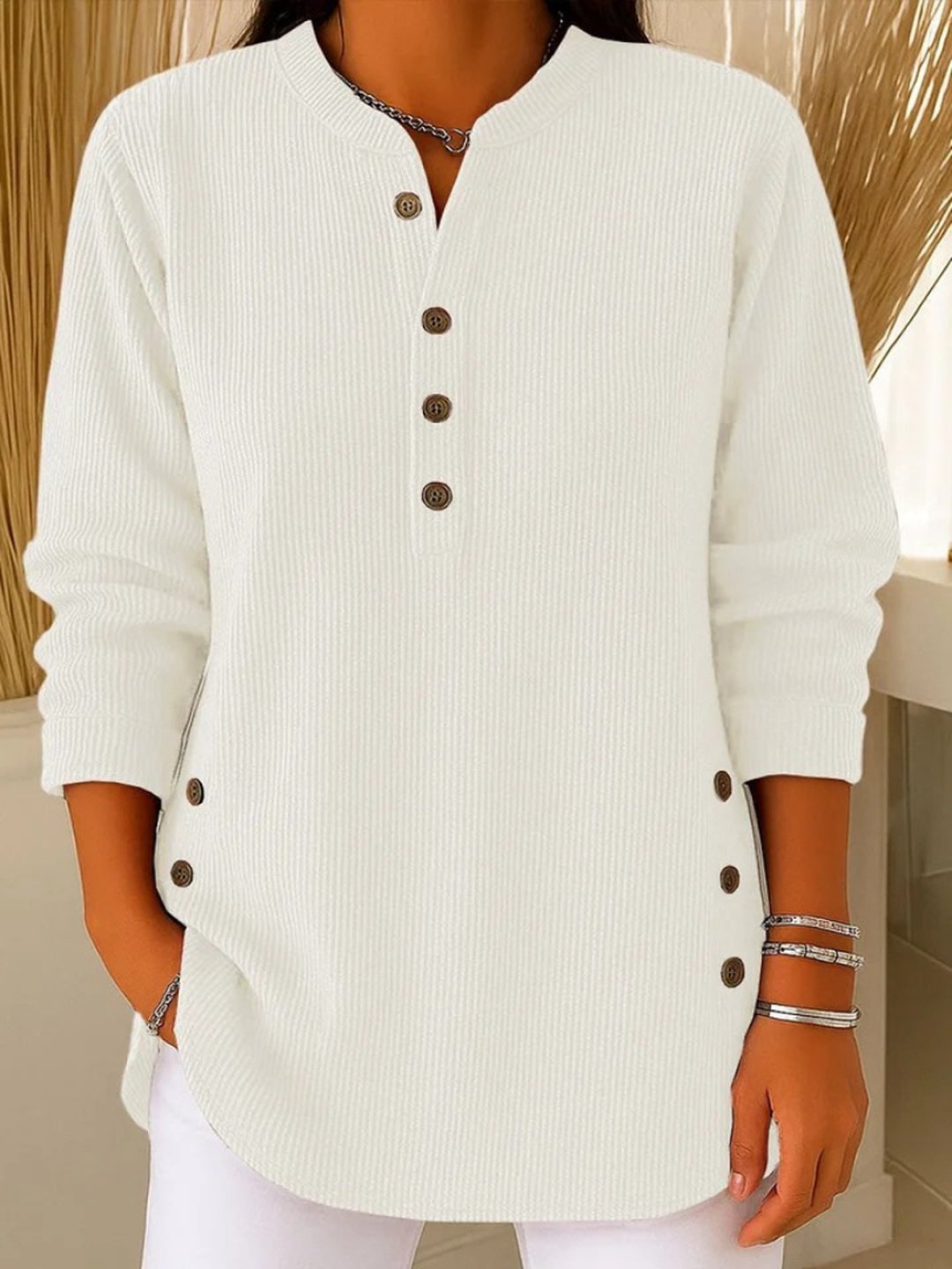 Laurentia | Button Henley Tunic