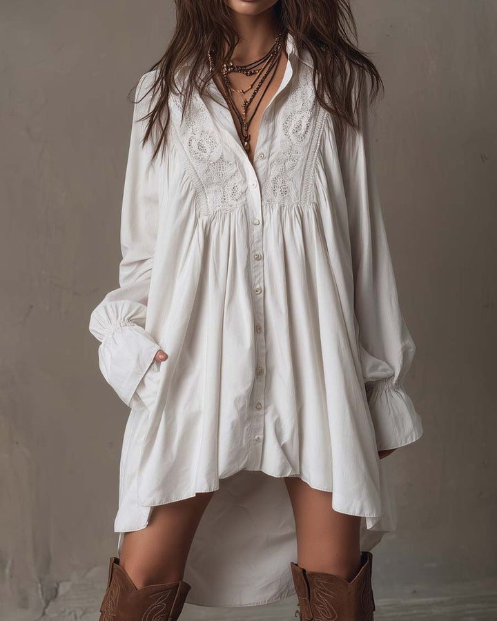 Torri | Lace Shirt Mini Dress