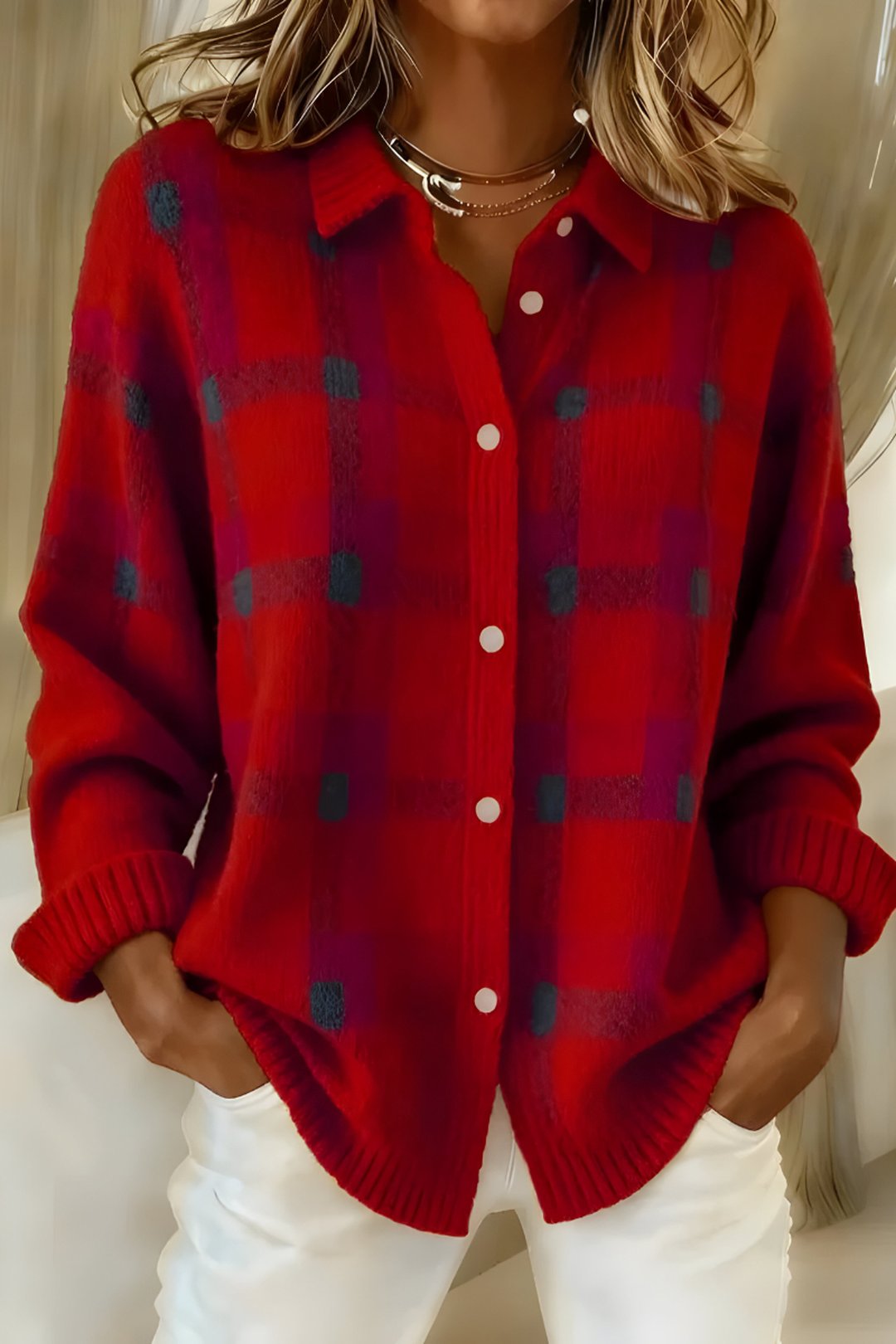 Rondelle | Plaid Knit Cardigan