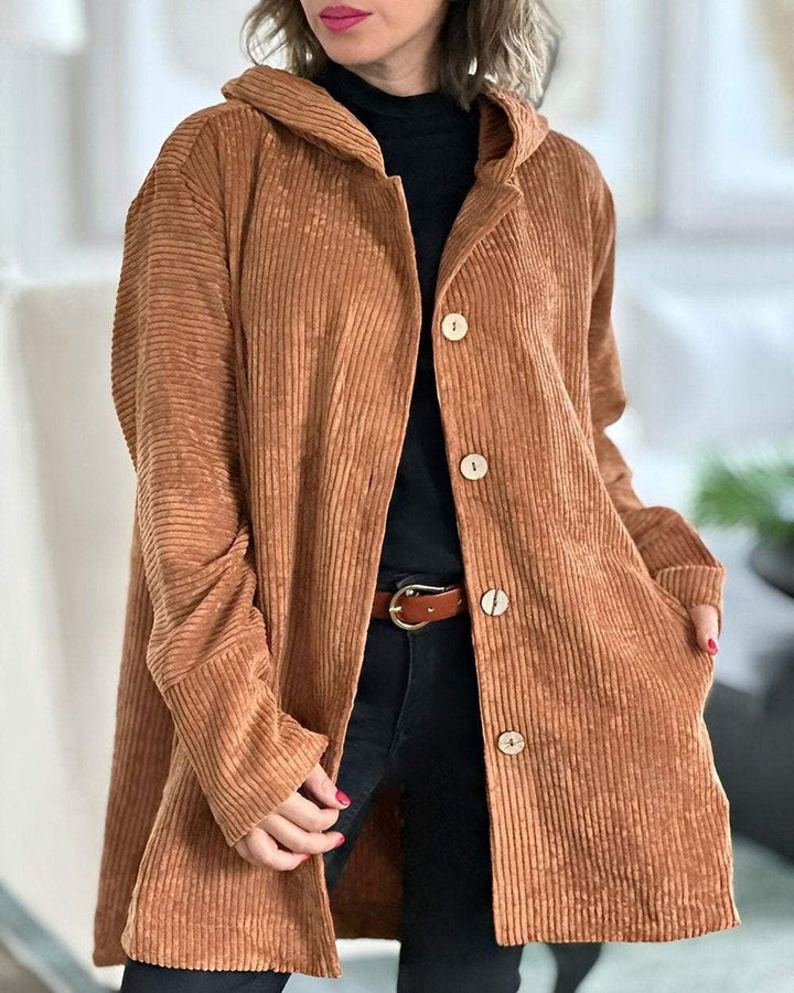 Mae | Cozy Corduroy Hooded Jacket