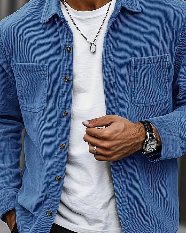 Indigo | Ribbed Textured Overshirt