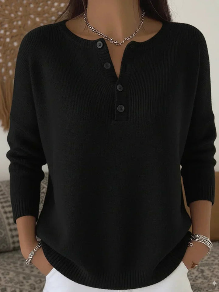 Kaylee | Henley Button-Up Knit Sweater