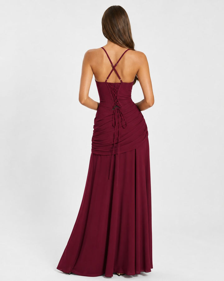 Phoebe | Maxi Dress With Ruched Square Neckline