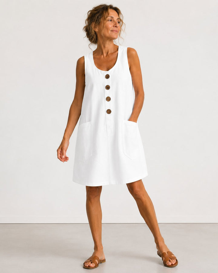 Grete | Sleeveless Button-Front Mini Dress