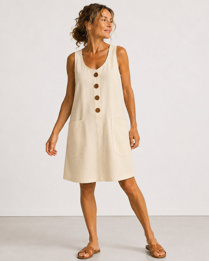 Grete | Sleeveless Button-Front Mini Dress