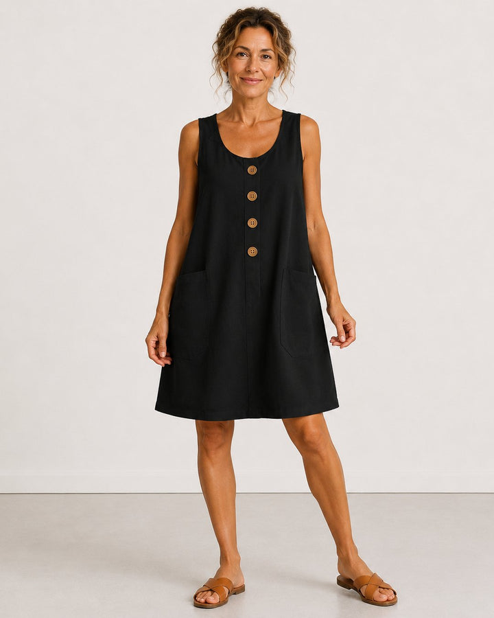 Grete | Sleeveless Button-Front Mini Dress