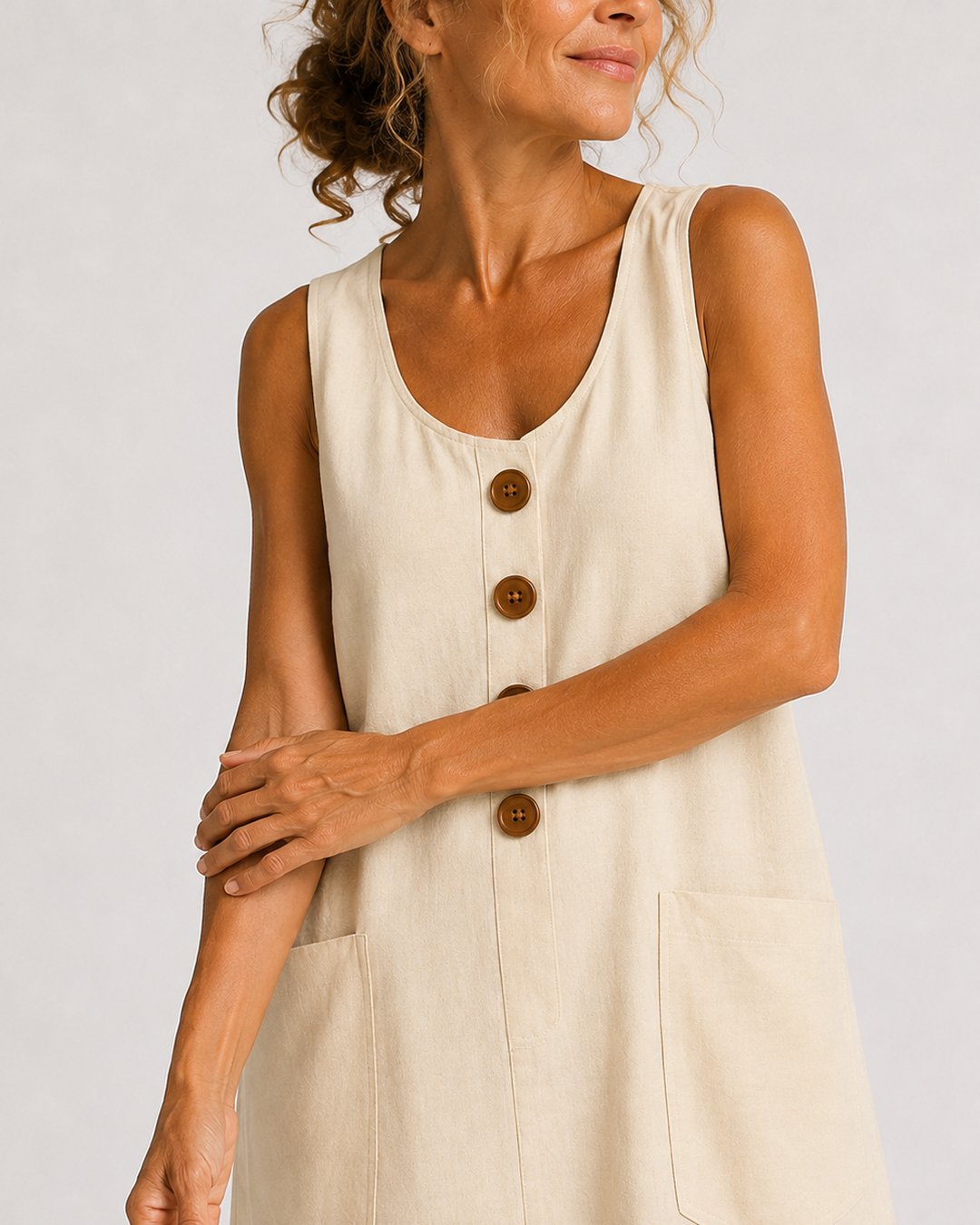Grete | Sleeveless Button-Front Mini Dress