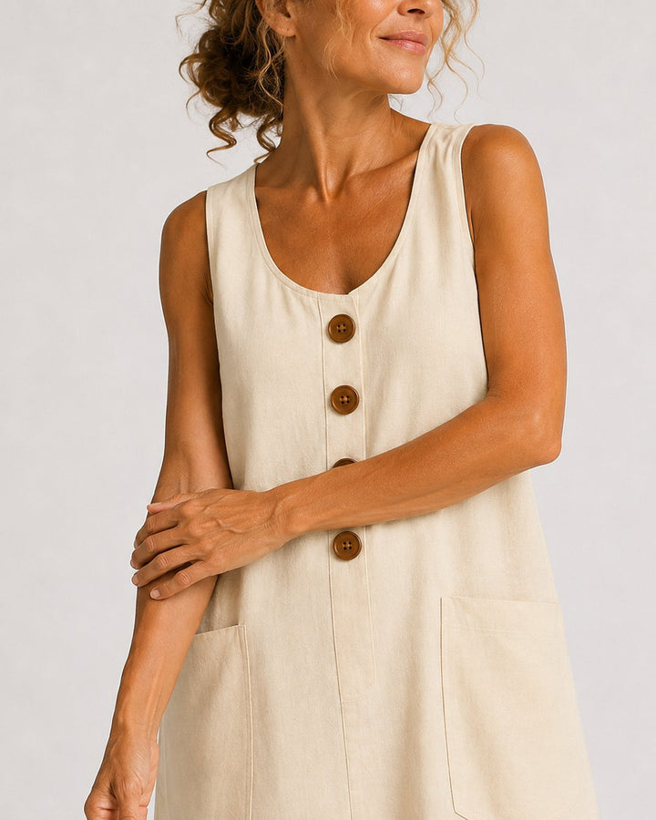 Grete | Sleeveless Button-Front Mini Dress