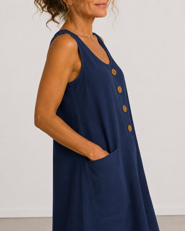Grete | Sleeveless Button-Front Mini Dress