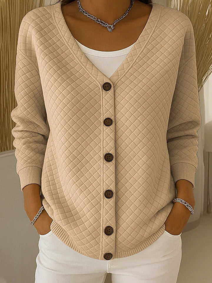 Virgil | Quilted Button-Front Cardigan