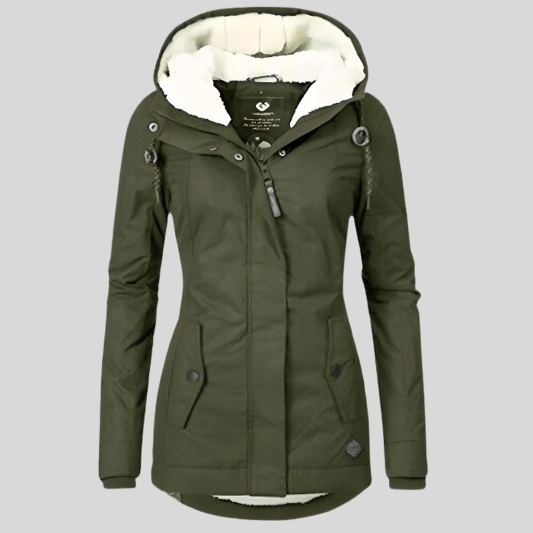 Iliana | Long Jacket with Hood and Lining