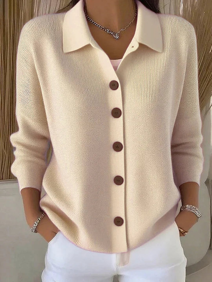 Hepburn | Button-Front Collared Cardigan