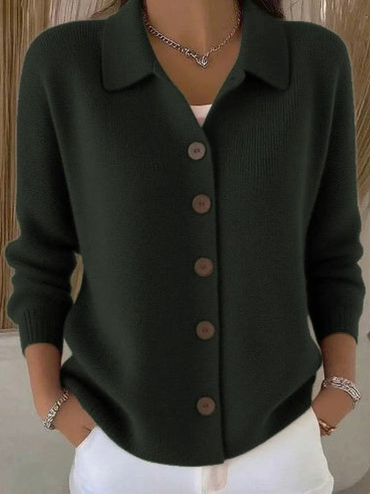 Hepburn | Button-Front Collared Cardigan