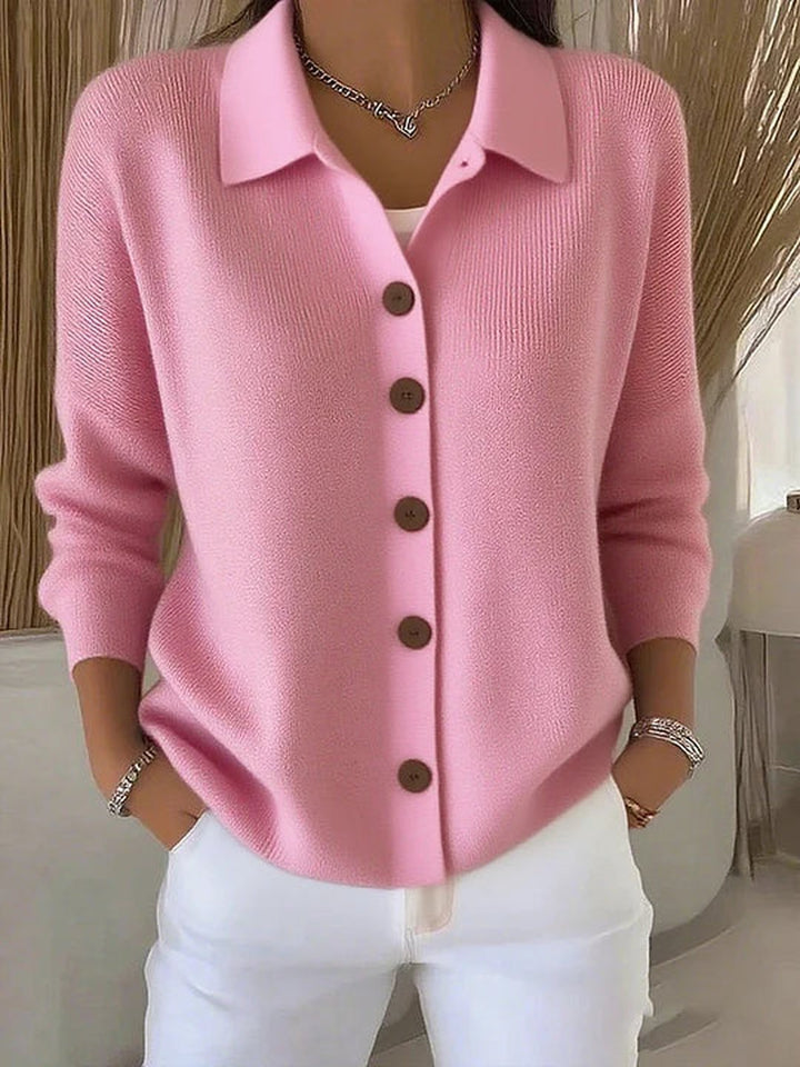 Hepburn | Button-Front Collared Cardigan