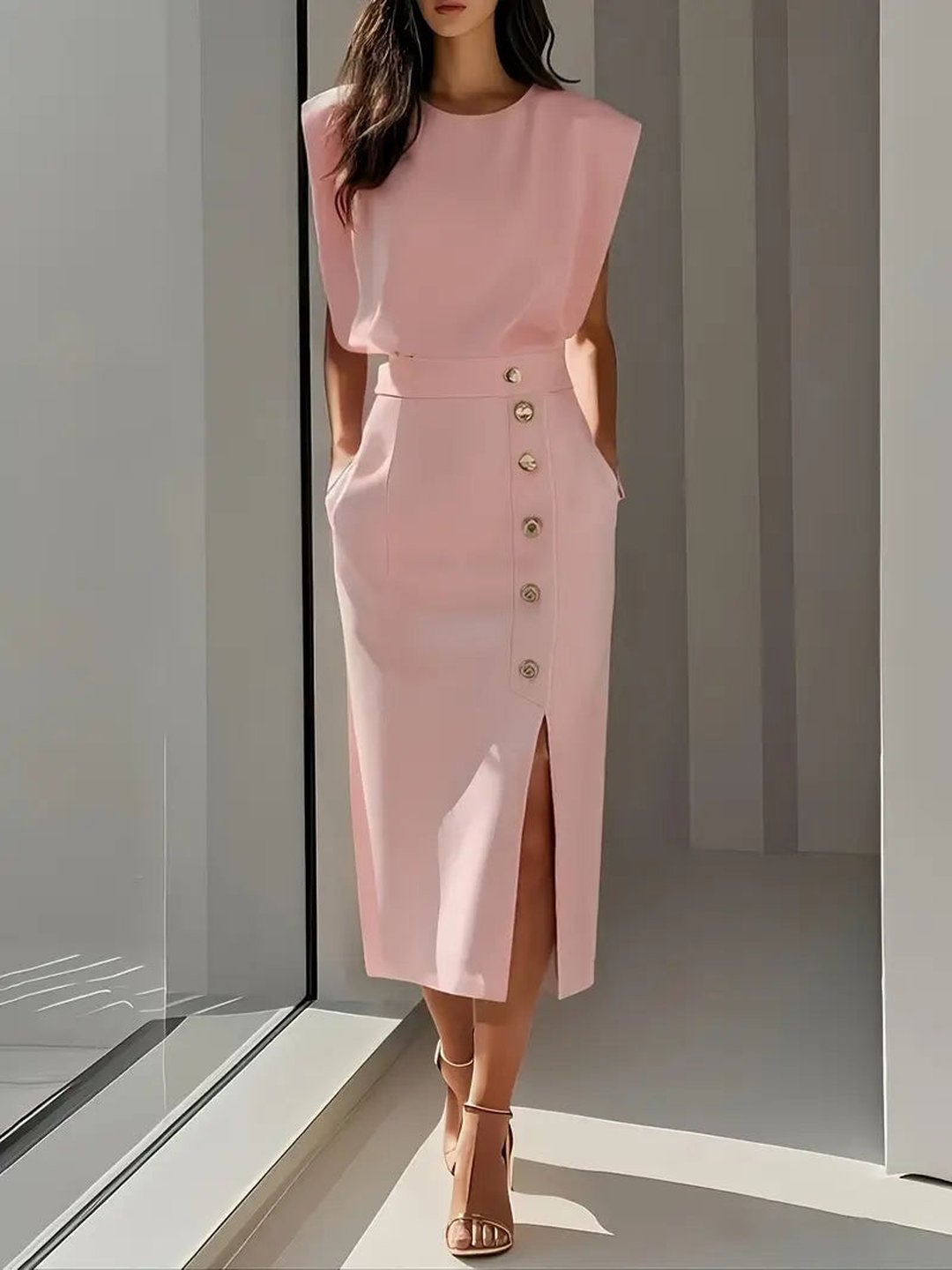 Petronella | Midi Dress with Side Slit