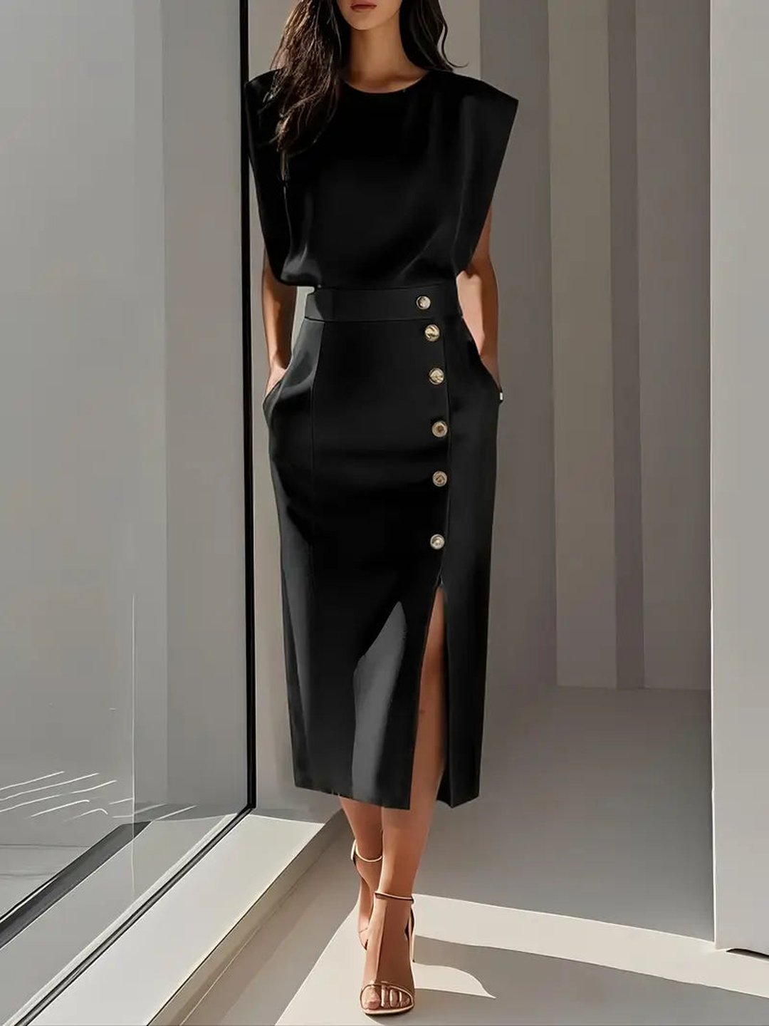 Petronella | Midi Dress with Side Slit