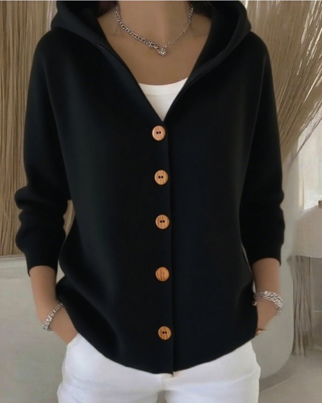 Torrey | Hooded Button-Up Knit Cardigan