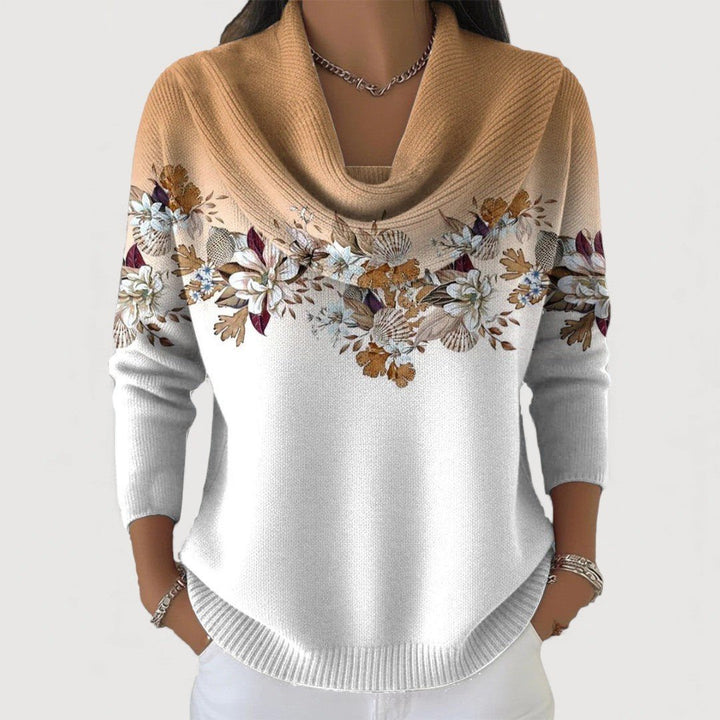 Kelli | Floral Sweater With A Soft Neckline