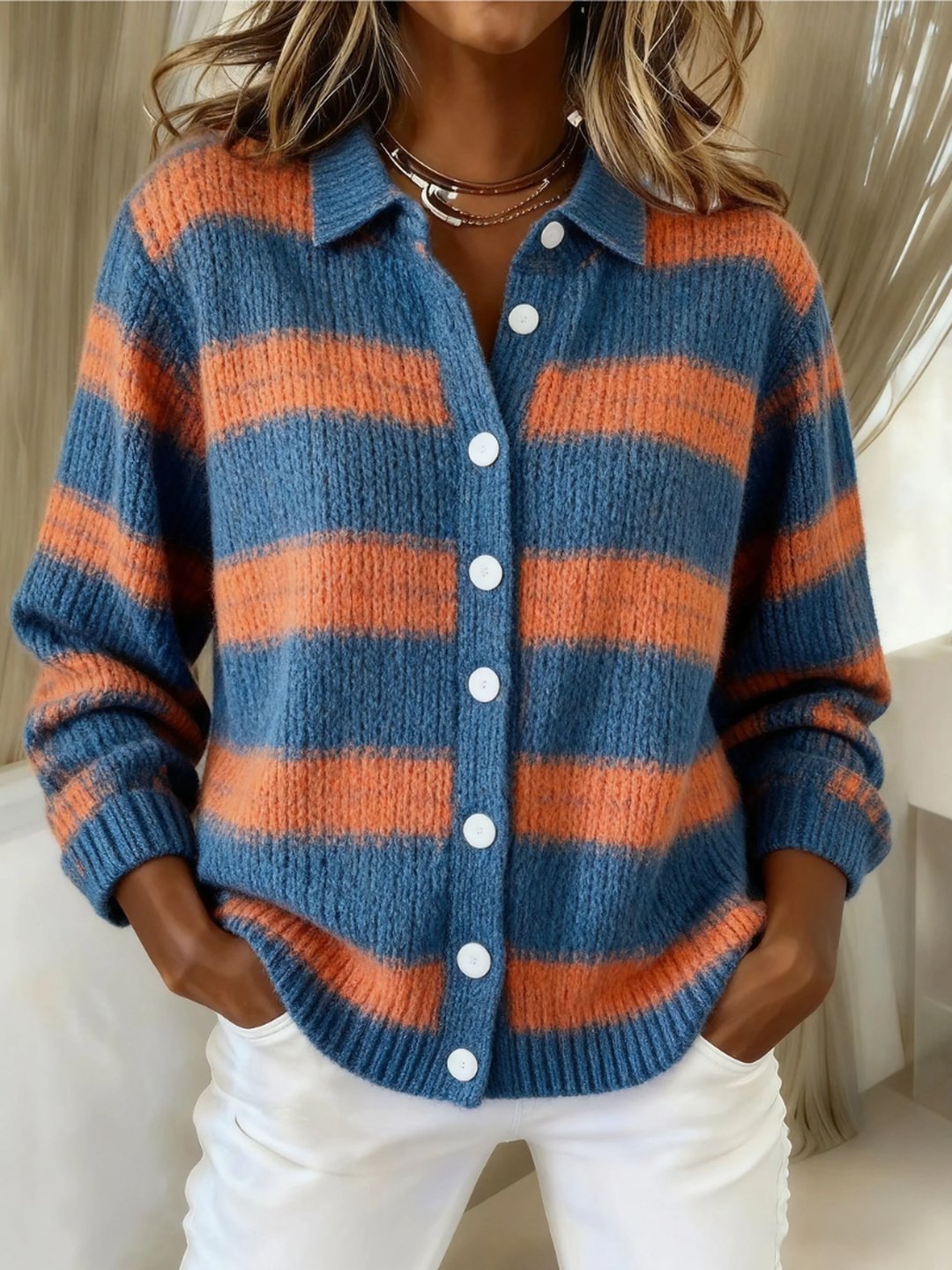 Leota | Striped Knitted Cardigan