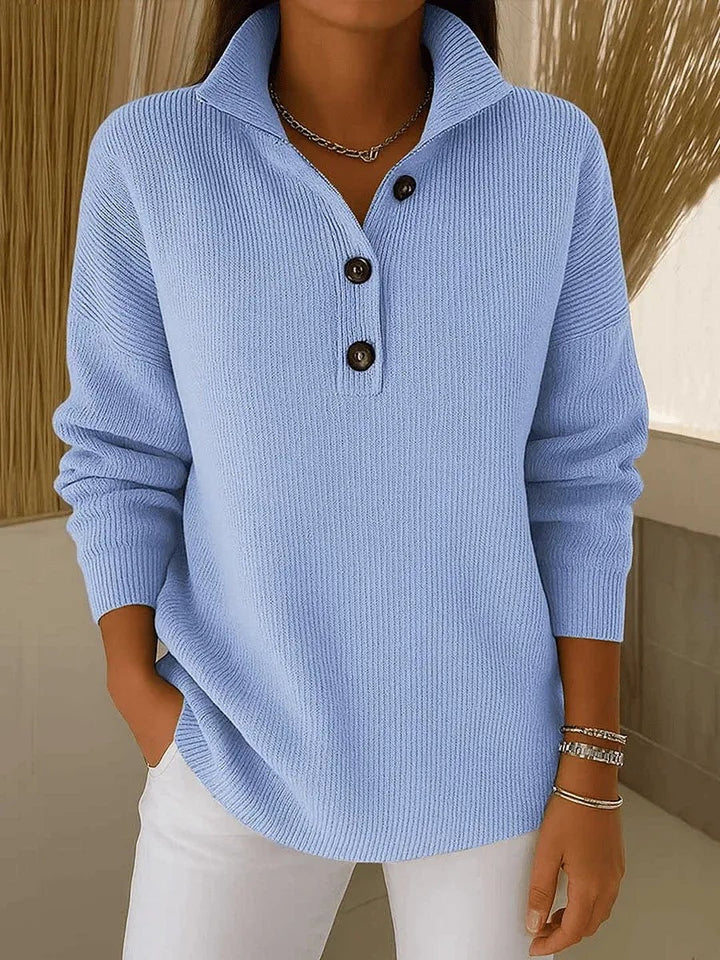 Morwenna | V-Neck Polo Sweater