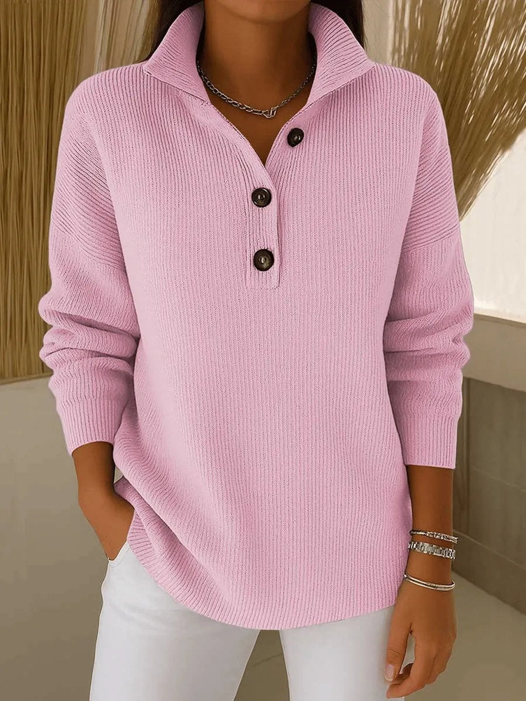 Morwenna | V-Neck Polo Sweater