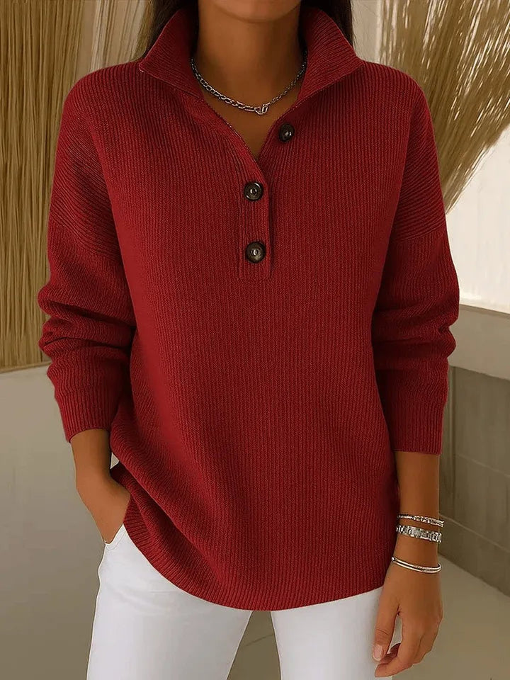 Morwenna | V-Neck Polo Sweater