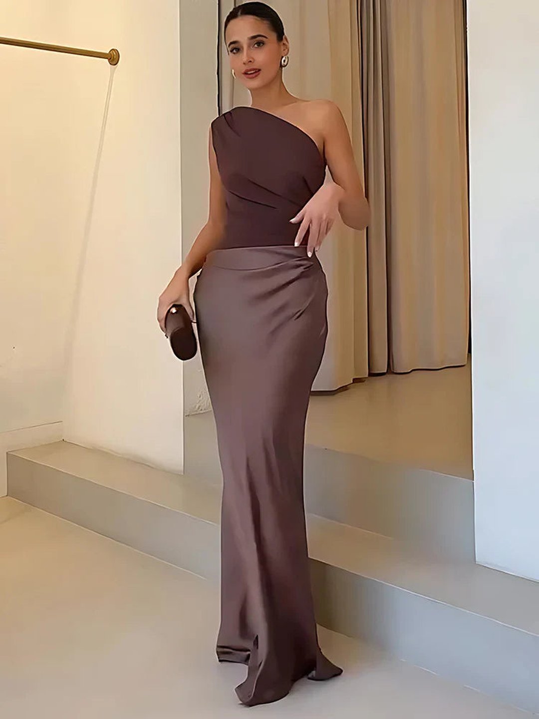 Nanette | One-Shoulder Satin Maxi Dress