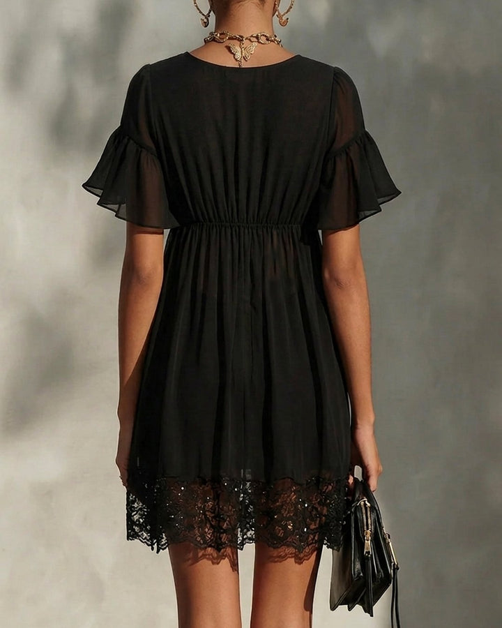 Kenzie | Zip-Front Lace Mini Dress