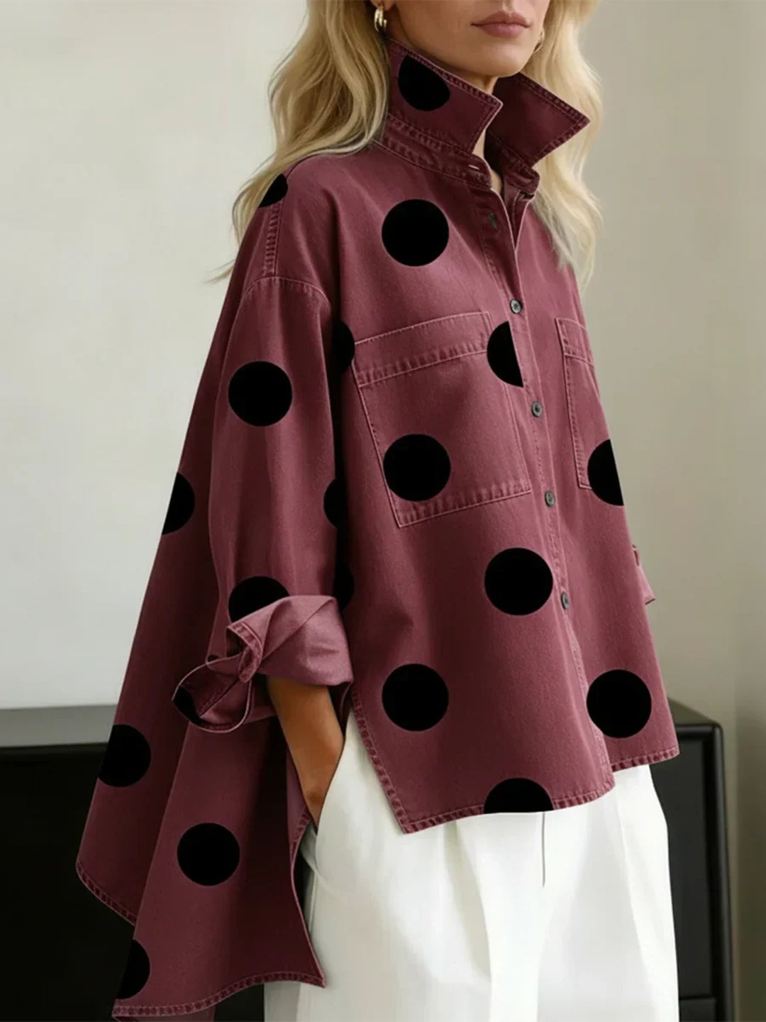 Kimberlee | Polka Dot Button-Up Shirt