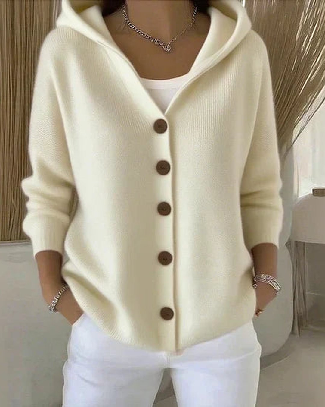 Torrey | Hooded Button-Up Knit Cardigan