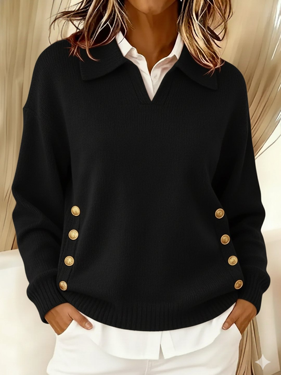 Eibhlin | V-Neck Sweater with Collar