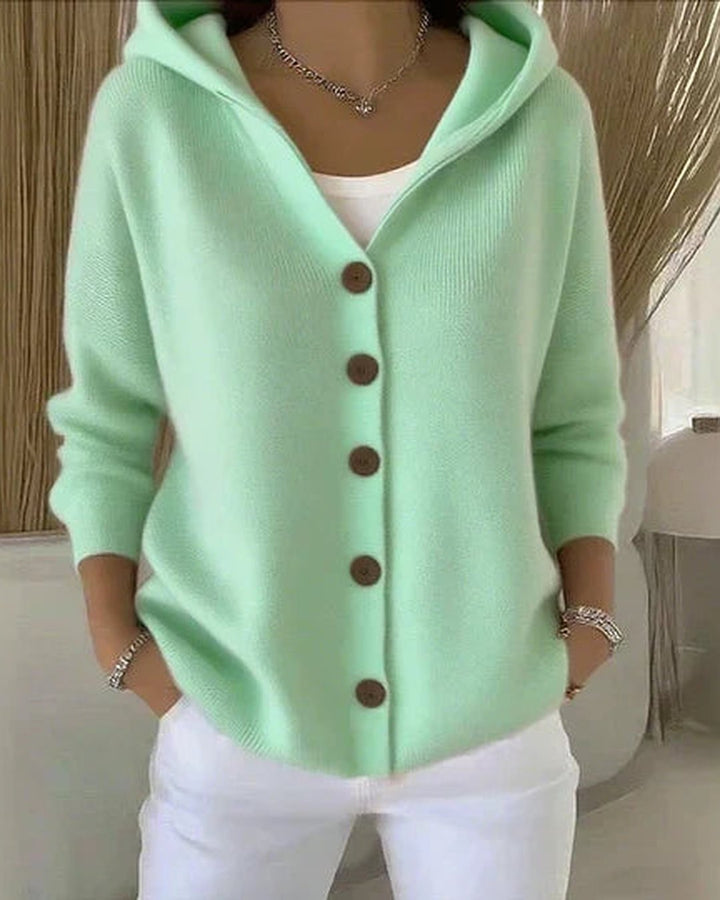 Torrey | Hooded Button-Up Knit Cardigan