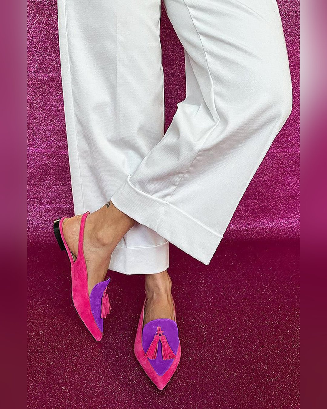 Nestle | Fringe Ballet Flats with Ankle Strap