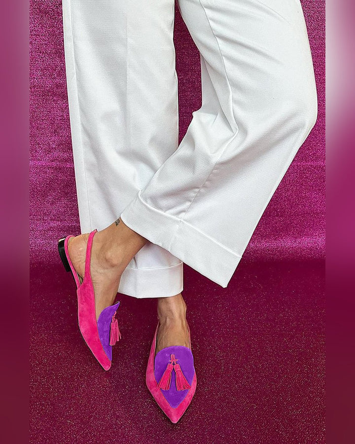 Nestle | Fringe Ballet Flats with Ankle Strap