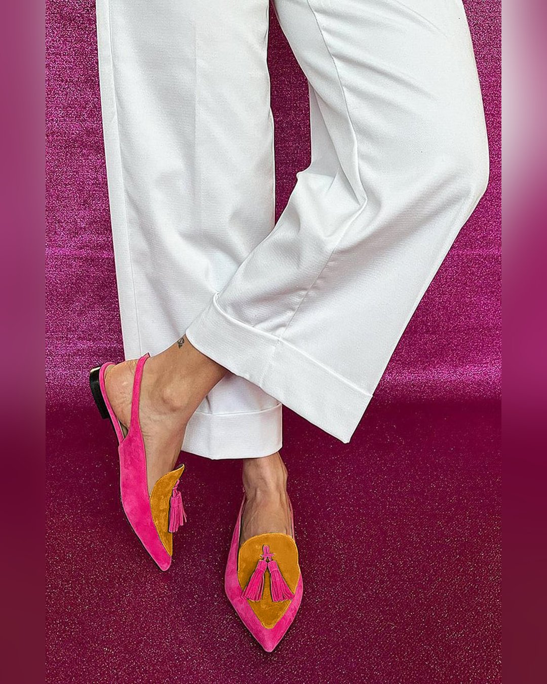Nestle | Fringe Ballet Flats with Ankle Strap
